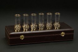 Набор стопок патрон "Охота" 6 шт. в подарочной кейсе с художественным оформлением