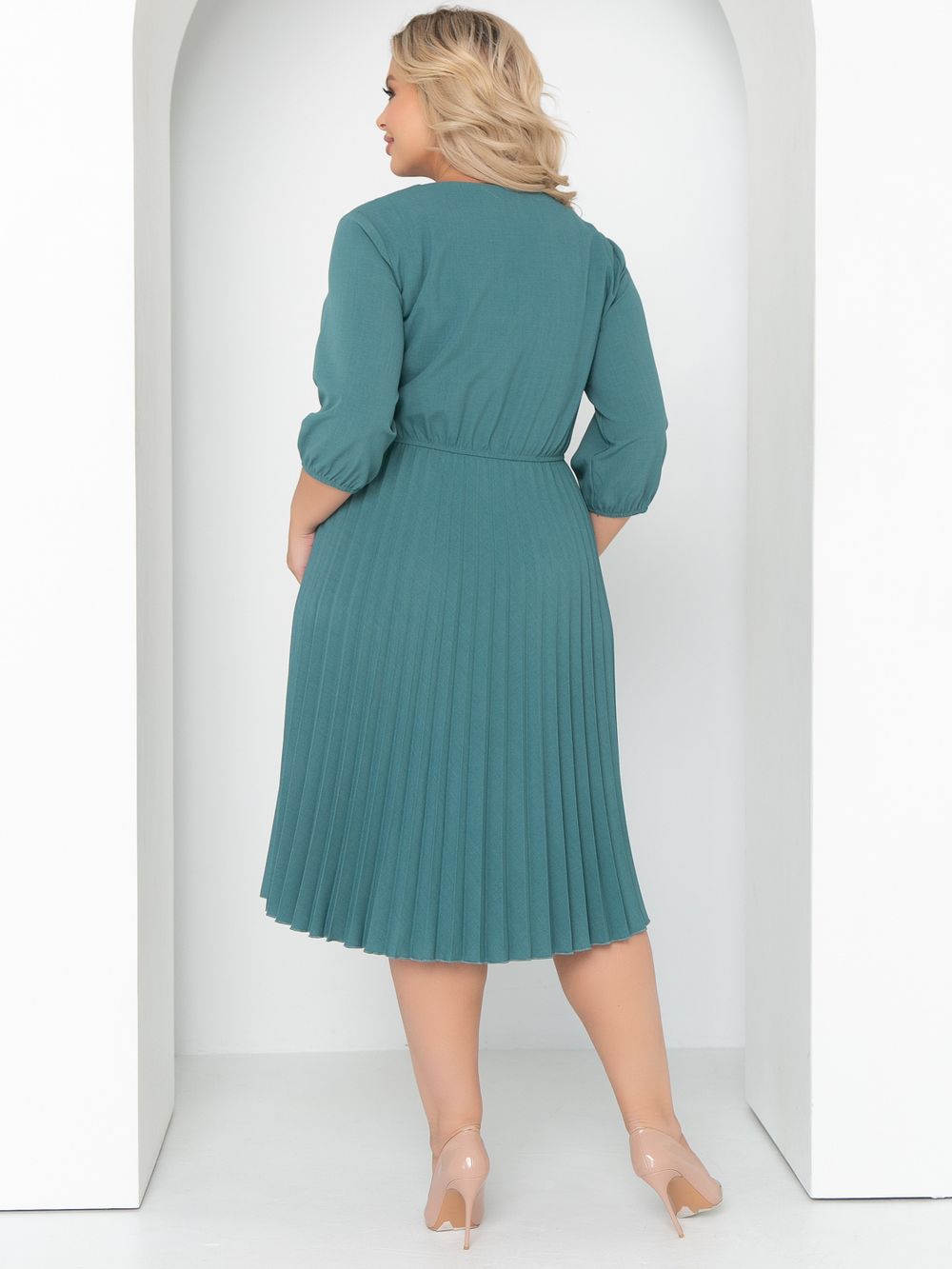 Платье Стильное гофре (мята) Diolche (Акция)