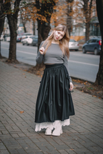 Шерстяная Юбка с Нижней Юбкой из Хлопка