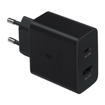 Сетевое зарядное устройство Samsung Duo мощностью 50 Вт (2 USB-C) (GaN) и кабель USB-C (1,8 м) (EP-T5020)