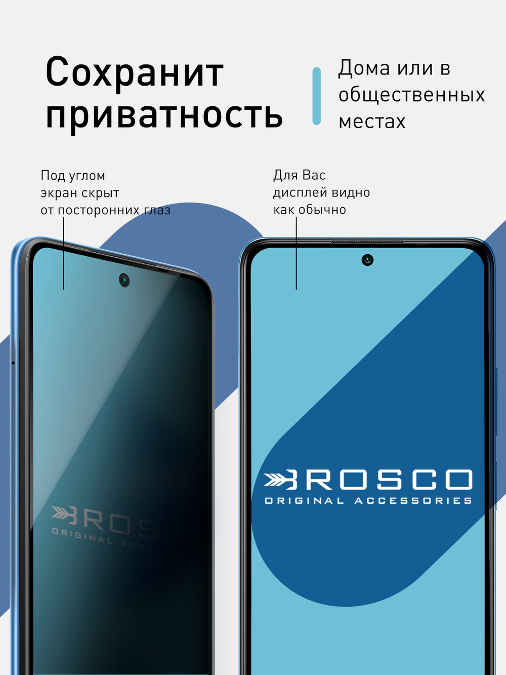 Стекло антишпион ROSCO для Xiaomi Redmi Note 10 Pro оптом (арт. XM-RN10P-FSP-GLASS-SPY)