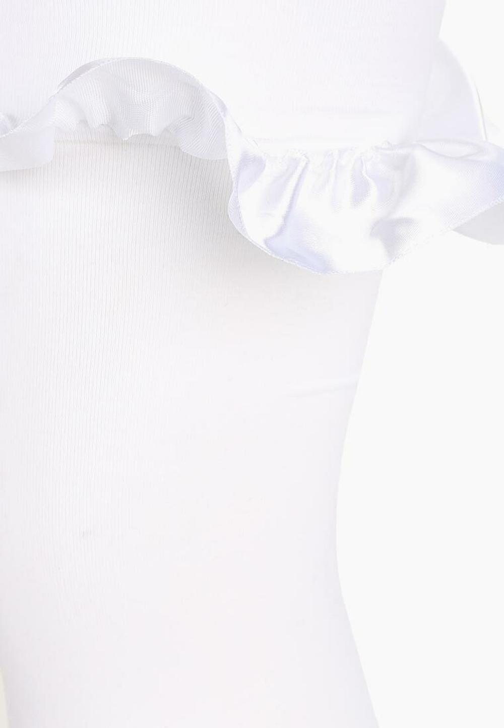 Чулки Le Frivole плотные с атласными бантами белые S/M