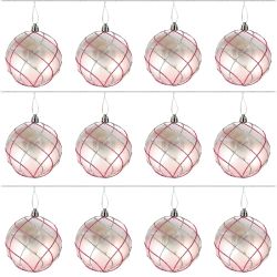 GAEM Набор из 12шт Украшение новогоднее Шар "Алмазная сетка", D 8 см, L35 W27 H9 см