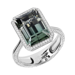 Кольцо с турмалином и бриллиантами, R0070-11/1