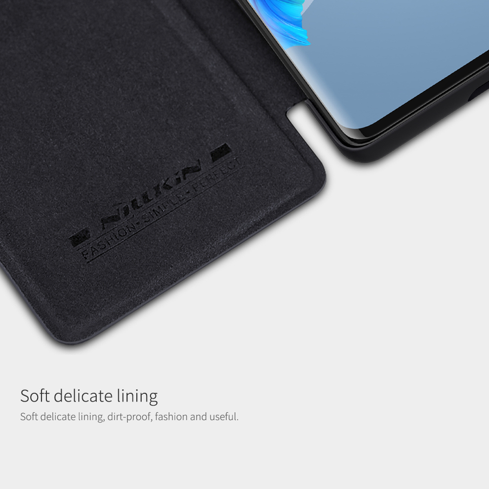 Кожаный чехол книжка Nillkin Qin Leather для Huawei Mate 40 Pro, черный цвет