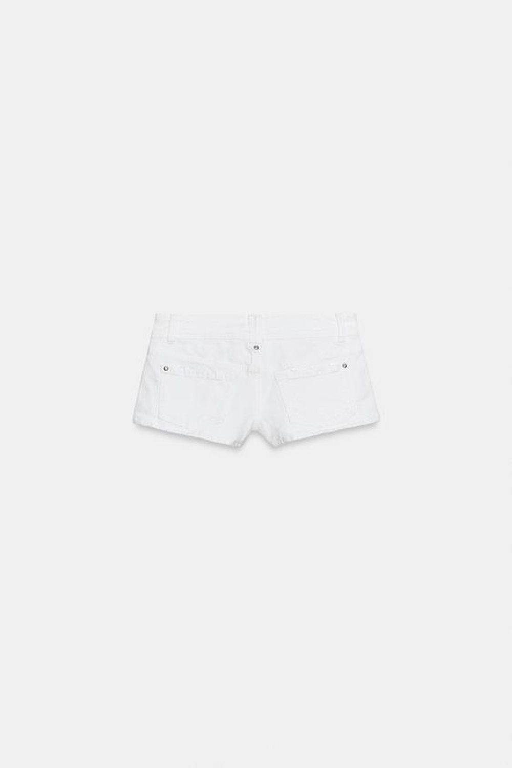 ZARA ДЖИНСОВЫЕ МИНИ-ШОРТЫ TRF С НИЗКОЙ ПОСАДКОЙ, БЕЛЫЙ