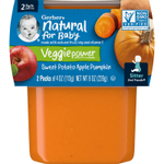Gerber, Natural for Baby, Veggie Power, 2nd Foods®, батат, яблоко и тыква, 2 пакетика по 113 г (4 унции)