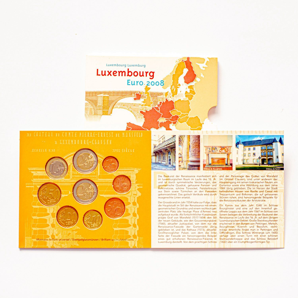 Luxembourg 2008 Year Set + 2 Euro "Berg Castle"