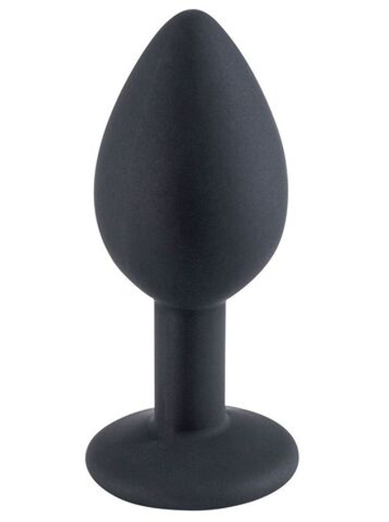 Черная малая силиконовая пробка с прозрачным кристаллом