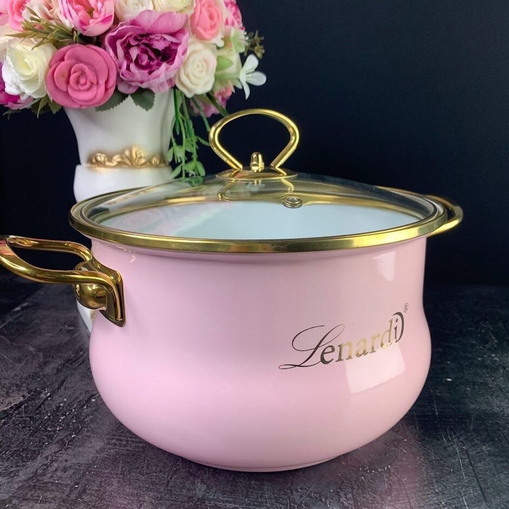 Lenardi 776-038 Кастрюля эмалированная 5л. с крышкой 24см. MIGUEL в под.уп.(х6)
