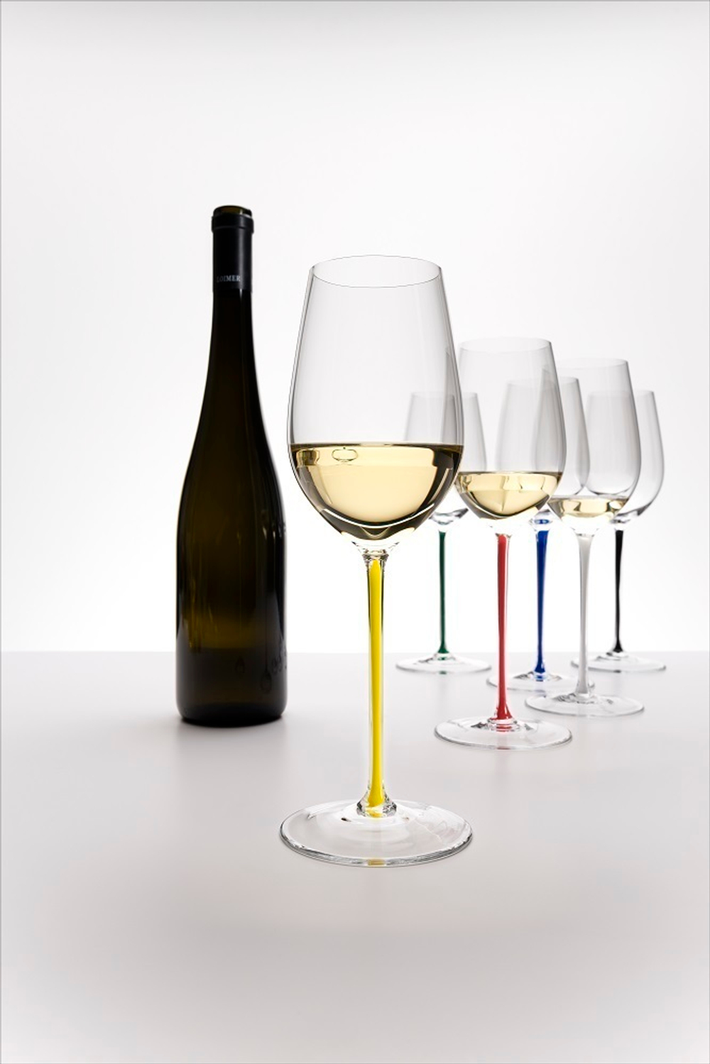 Набор бокалов для вина 6шт 395мл Riedel Fatto a Mano Riesling/Zinfandel разноцветными ножками