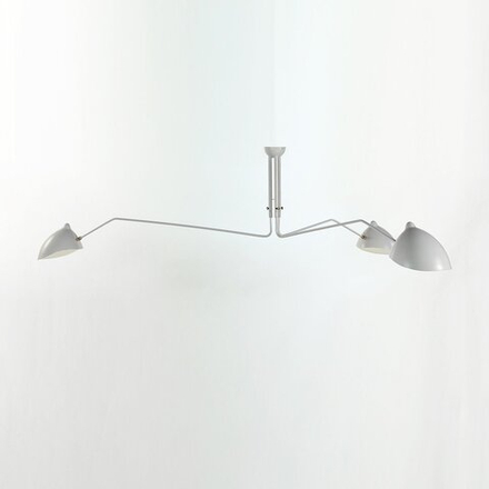 Ceiling design lamp Three Arms by Serge Mouille (White)