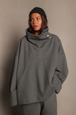 Свитшот с воротником на кнопках