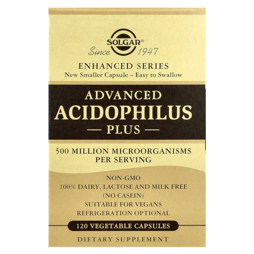 Solgar, Advanced Acidophilus Plus, 120 растительных капсул