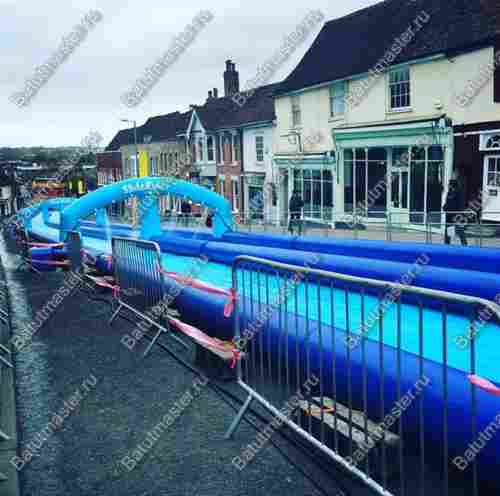 Водная горка без надувного дна, герметичная ТУРБО "Гидроспуск", 50*4*2 м