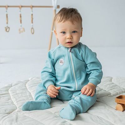 Warm zip-up jumpsuit 3-18 months - Sea Blue