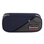 Пенал - косметичка Alingar, ткань, молния, боковой карман, 1 откидная планка, 215 х 85 х 45 мм, "Yescholar", темно-синий, европодвес