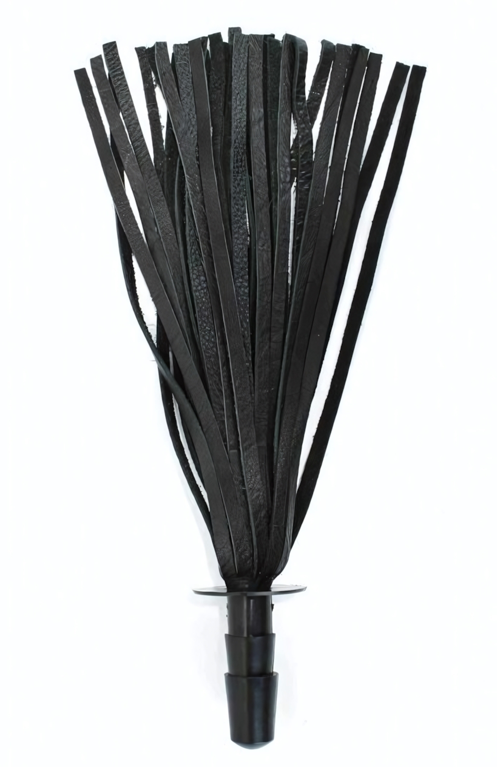 Черная кожаная плеть со штырьком для насадок (Цвет: черный)