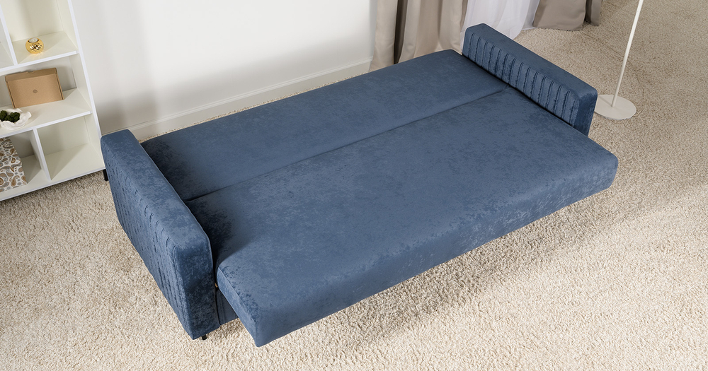 Изабель диван-кровать (велюр темно-синий)