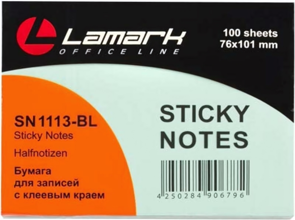 Бумага самокл. 76*101 голубая пастель (Lamark)