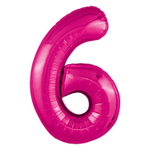 Шар фольгированный Цифра 6 101 см (Фуксия)