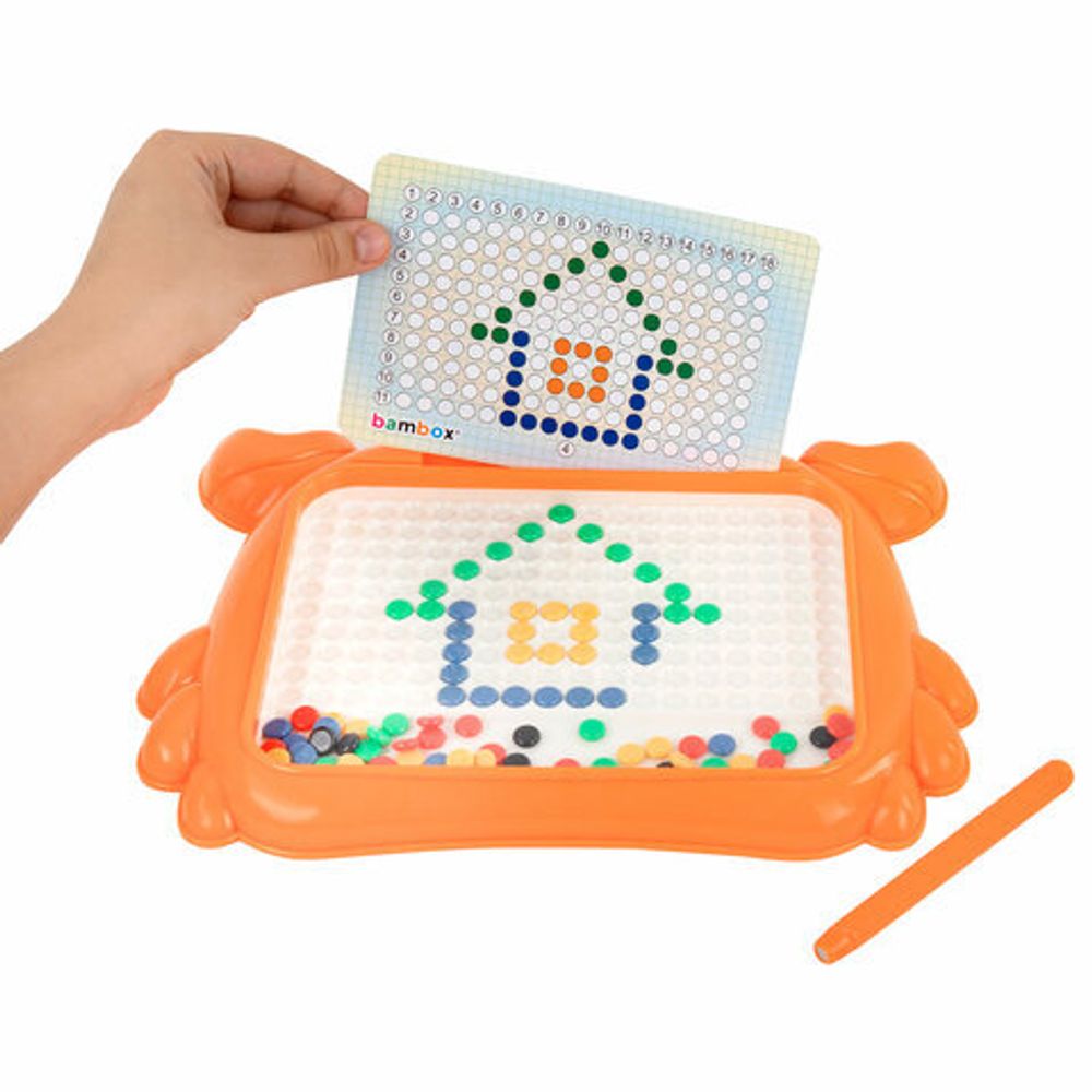Мозаика магнитная развивающая для детей "Краб", стилус, 101 магнит, 10 карточек, BAMBOX, 665889