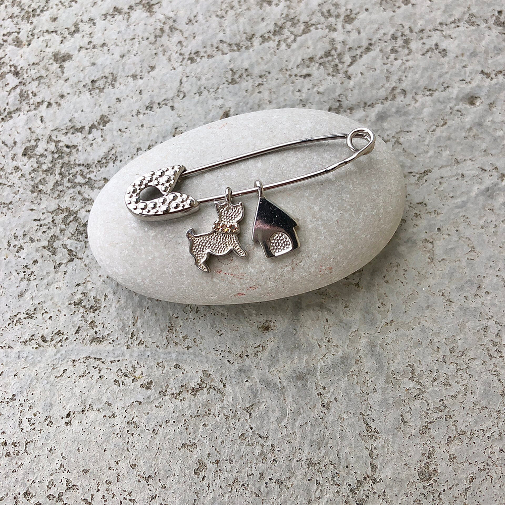 брошь-булавка "Хранитель счастья". Серебро 925.