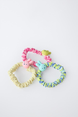 ZARA НАБОР ИЗ 3 РЕЗИНОК ДЛЯ ВОЛОС MIFFY™ MERCIS BV ©, РОЗОВЫЙ