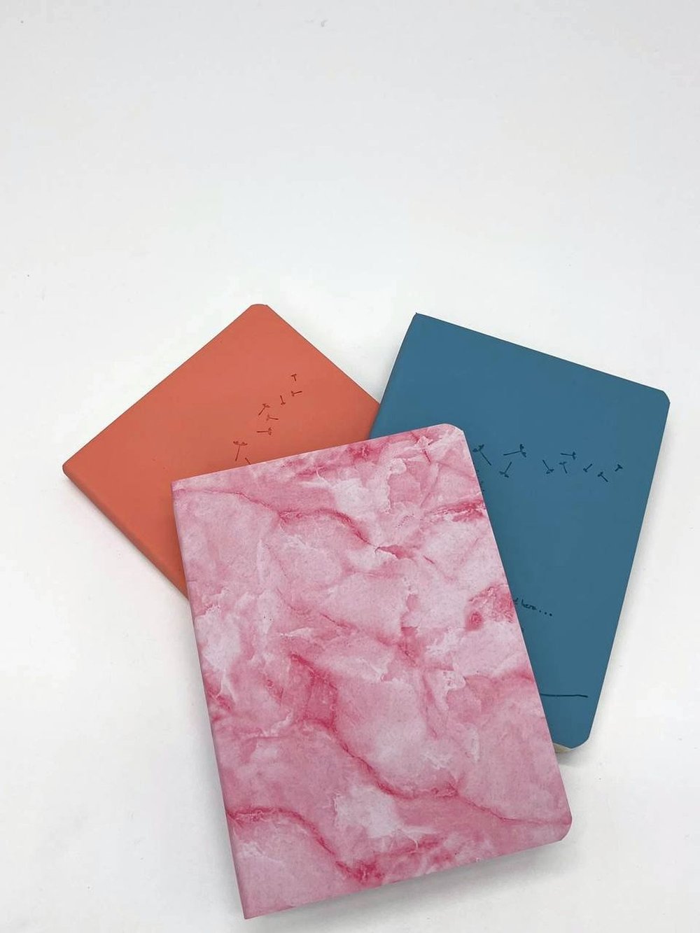 Набор 3 блокнота 88л (138*102мм) лин. бирюз.,роз.мрамор, персиковый (5447-5)