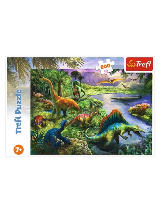 Пазлы для детей 5 6 7 лет 200 элементов Хищные динозавры