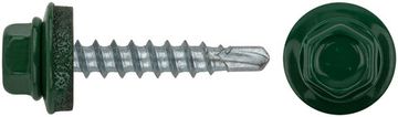Шурупы кровельные со сверлом 4.8 х 28 RAL 6002 зеленый 100 шт. Фасовка