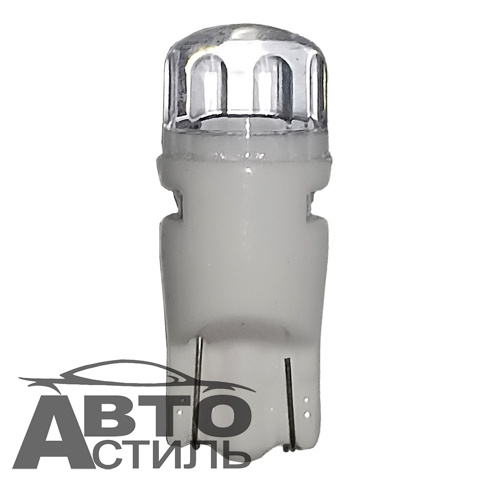 Светодиод 12V T10  2SMD 2835 WHITE Ceramic CL (без цок) Прозрач с насечкой на стекл X0011\TC-B-TM