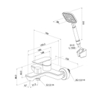 Смеситель для ванны 35к Milardo MAZBN00M02 "Maze" нерж. сталь, САТИН