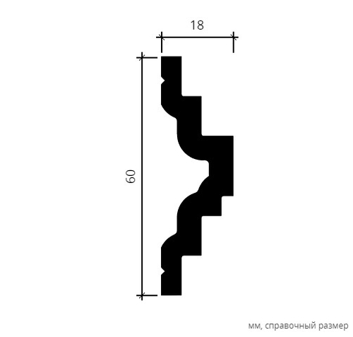 ЕВРОПЛАСТ. МОЛДИНГ 6.51.802 (60*18*2000мм). Перфом/Дюрополимер