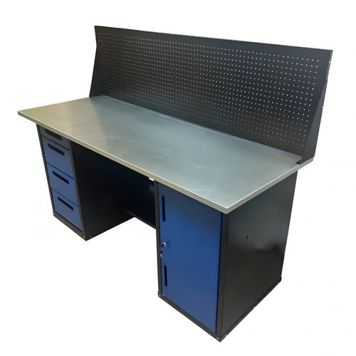 Great Wolf (GWT-V1800BL1) Верстак инструментальный двухтумбовый, 4 ящика, тумба с дверью, экран, 1800x700