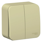 BLANCA О/У 2-клавишный ВЫКЛЮЧАТЕЛЬ (сх.5) ИЗОЛ.ПЛ., 10А, 250В, БЕЖЕВЫЙ