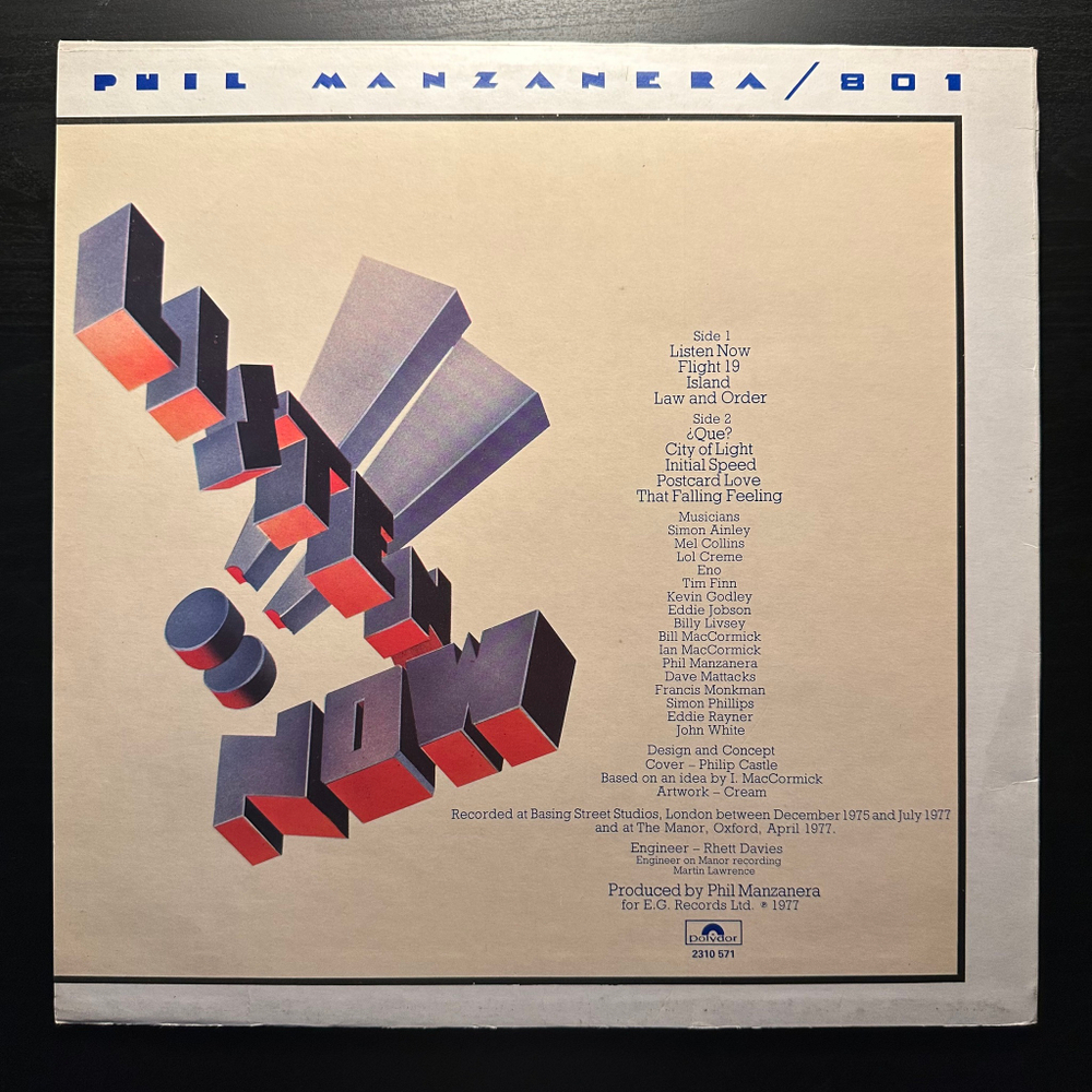 Phil Manzanera / 801 - Listen Now (Скандинавия 1977г.)