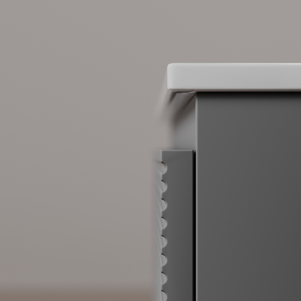 Тумба подвесная под раковину левая Sancos Folk, Ergraut soft 995х445х500