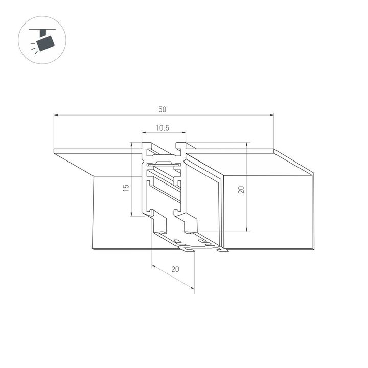 Коннектор L-образный внутренний встраиваемый Arlight Mag-Microcosm-Con-FDW-L90-Int 044525