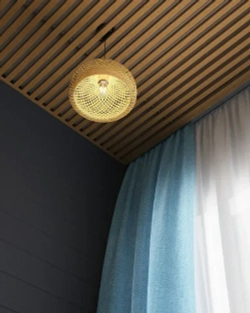 Комплект 1,7х1,7м кубообразного реечного алюминиевого потолка CESAL AR С 30/27 Дуб Медовый (для ванной, входных групп, санузлов и лоджий)