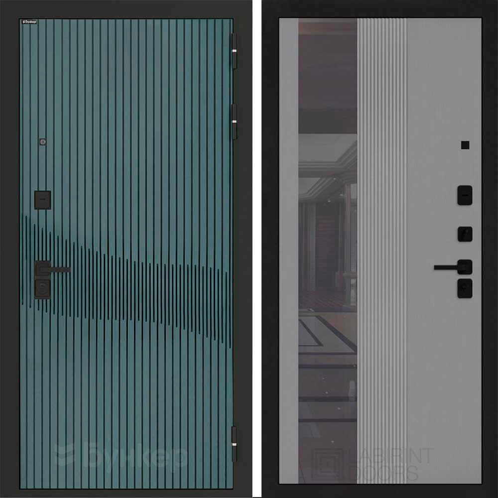 Входная дверь Бункер BN-13 - 32 Зеркало тонировка Серый софт рельеф