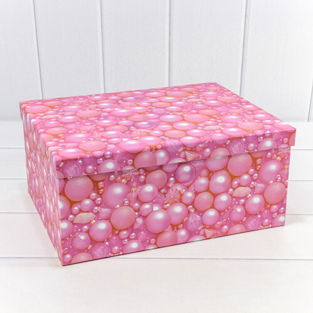 Коробка 34 х 26 х 15.3 см Набор 10 шт "Шары" (Розовый)