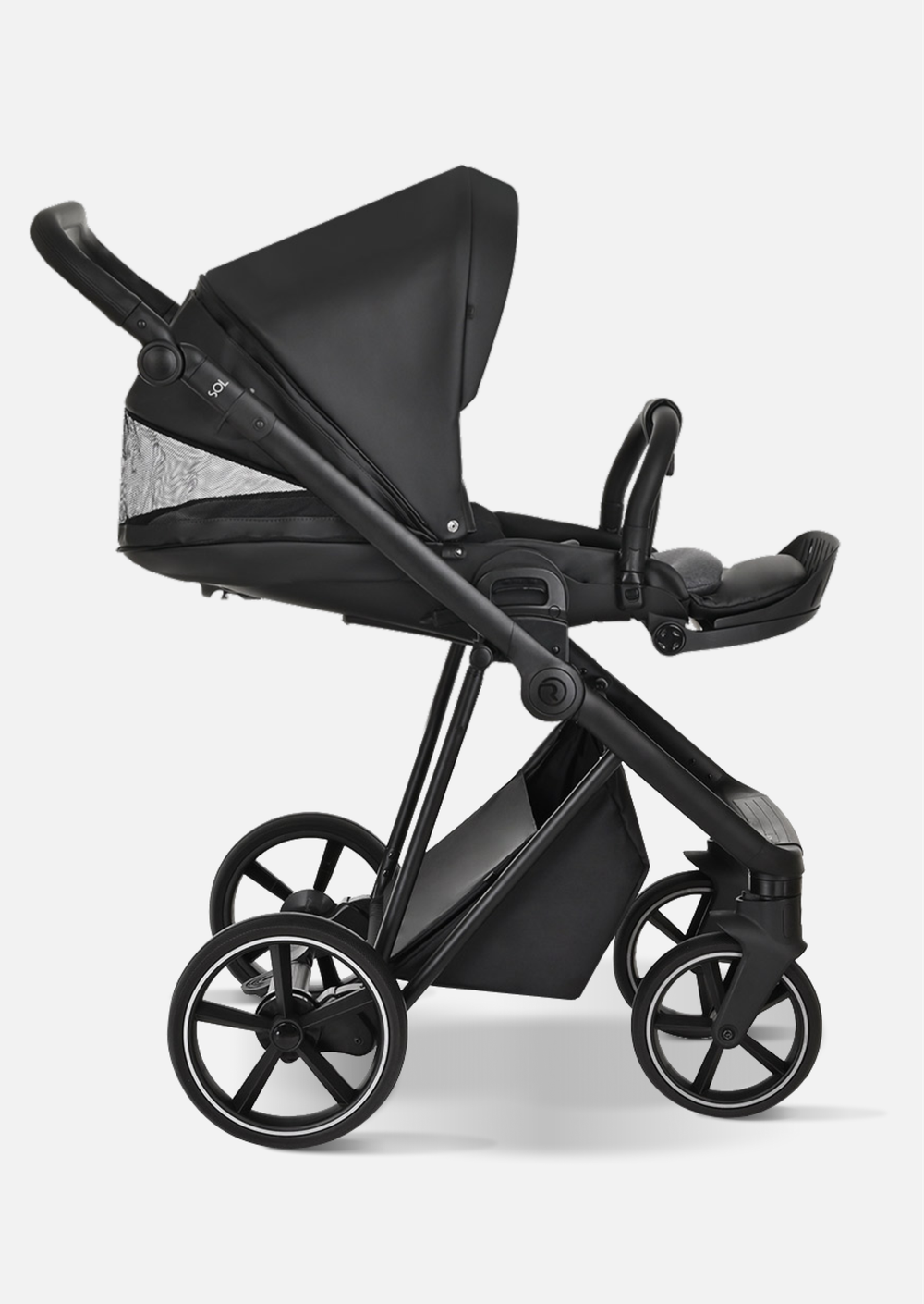 Roan Коляска 2 в 1 Sol Leather Black