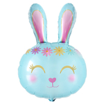 Шар Фольгированный Заяц цветочный ободок голубой (Голубой)