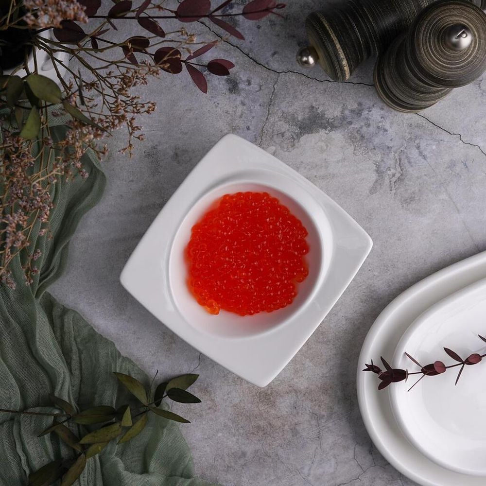 Соусник 100 мл 12*12 см h4 см с бортом Asymmetry квадратный белый фарфор NEW P.L. Proff Cuisine [6]