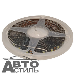Светодиодная полоса 5м 5050 КРУПНЫЙ крист БЕЛАЯ (черная основа) 300SMD 18W М5  12300бч