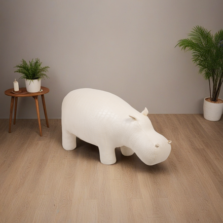 Банкетка Пуф Бегемот Белый средний