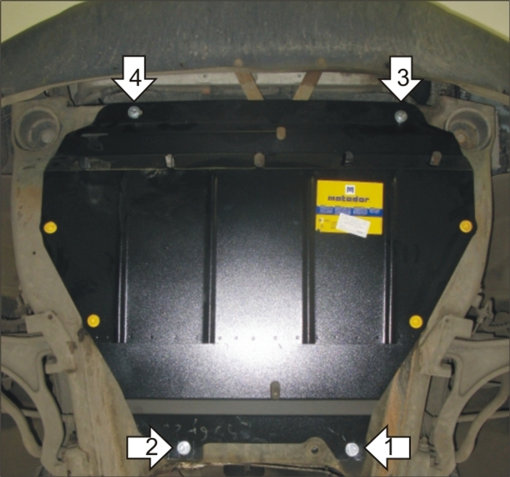 Усиленная защита Motodor картера двигателя, кпп. 2 мм, сталь. для Chrysler Pacifica 2003-2008 арт.00307