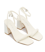 Кожаные босоножки на каблуке Guess - экрю(FLJGEL LEA03)