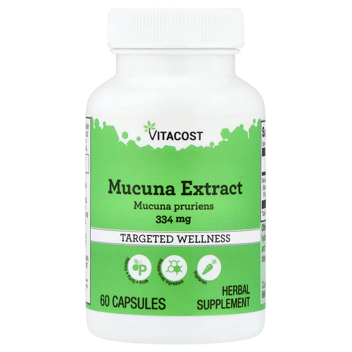 Vitacost, Mucuna Extract, 334 mg, 60 Capsules